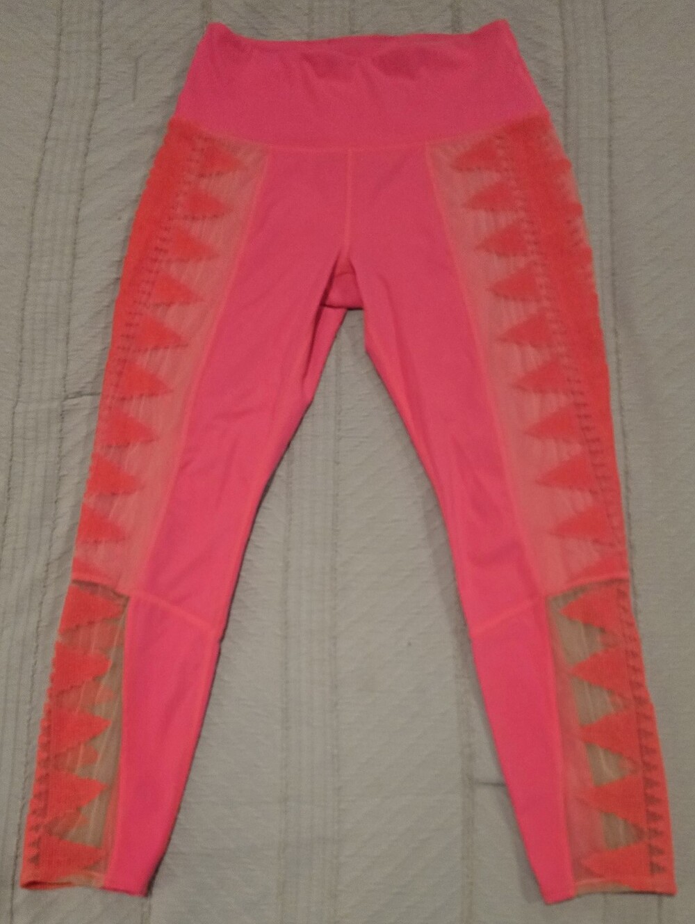 Free People neon coral mesh leggings